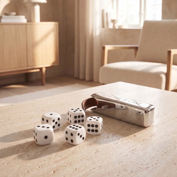 Georg Jensen Sky Dice Case & 5 Dice Travel Set lifetime engraving