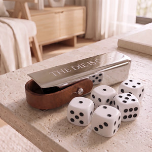 Georg Jensen Sky Dice Case & 5 Dice Travel Set lifetime engraving