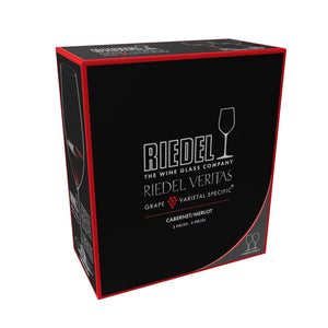 Riedel Veritas Cabernet/Merlot wine glass packaging box on a white background