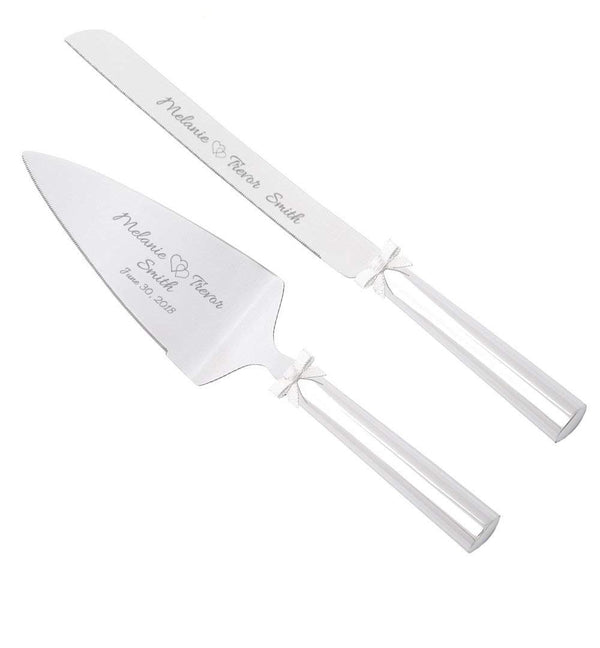 Kate Spade Grace Ave Silver Wedding Cake Cutting Set lifetime engraving