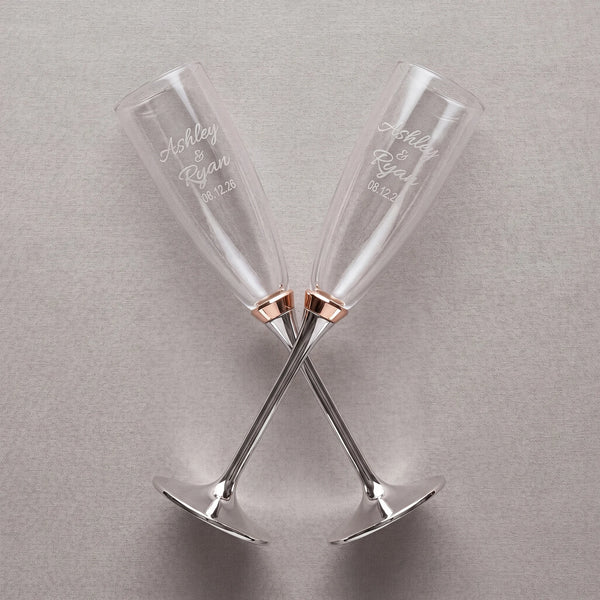 Kate Spade Rosy Glow Champagne Flutes, 6oz, Set of 2