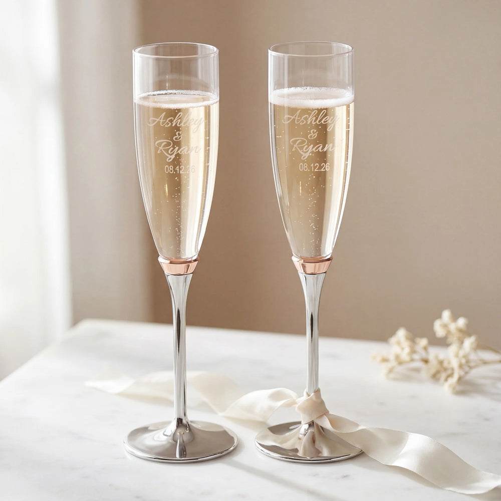 Kate Spade Rosy Glow Champagne Flutes, 6oz, Set of 2