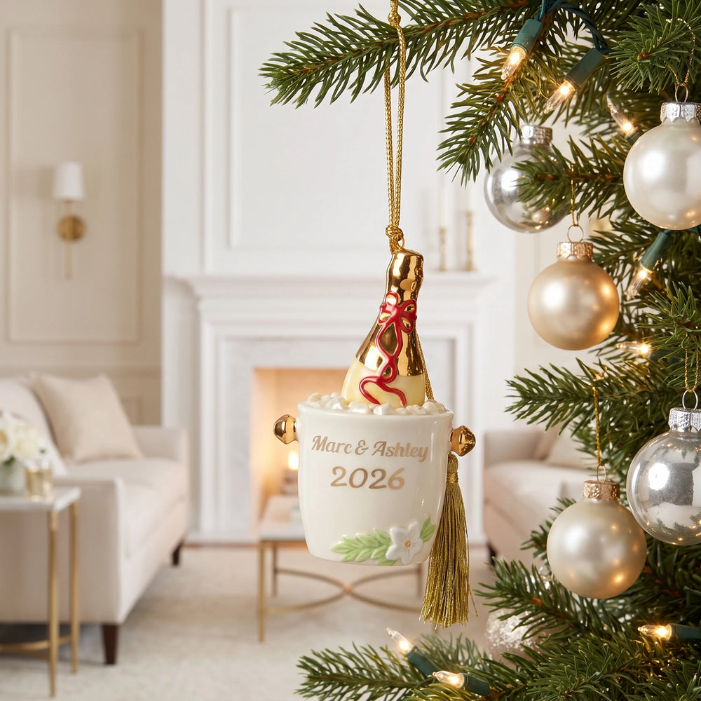 Lenox 2026 Champagne Bucket Ornament lifetime engraving