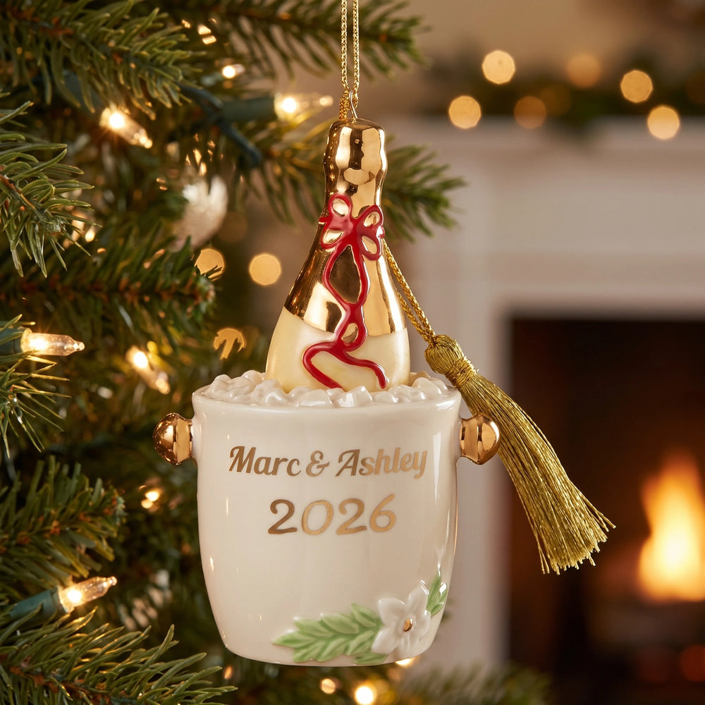 Lenox 2026 Champagne Bucket Ornament lifetime engraving