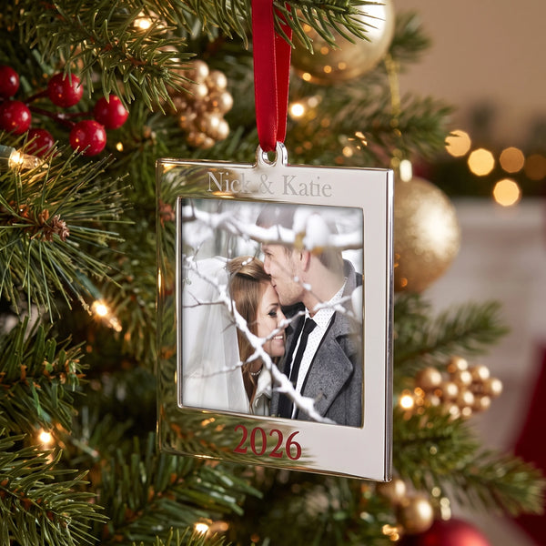 Lenox 2026 Frame Charm Ornament lifetime engraving