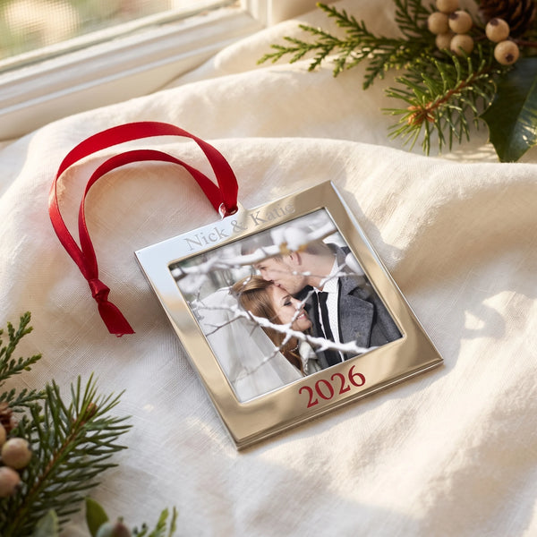 Lenox 2026 Frame Charm Ornament lifetime engraving