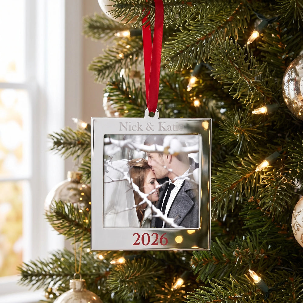 Lenox 2026 Frame Charm Ornament lifetime engraving