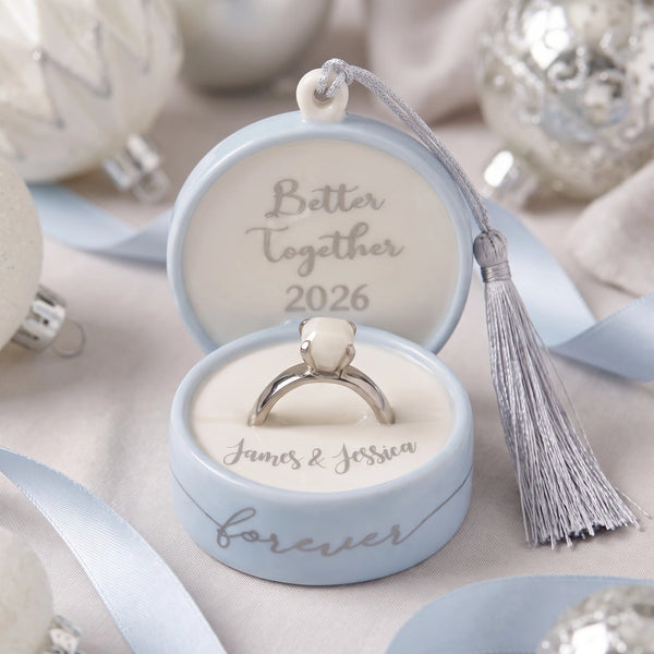 Lenox 2026 Together Forever Ring Box Ornament lifetime engraving