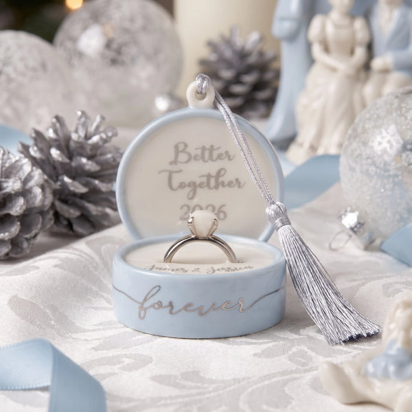 Lenox 2026 Together Forever Ring Box Ornament lifetime engraving