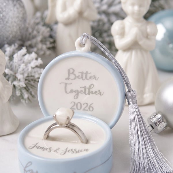 Lenox 2026 Together Forever Ring Box Ornament lifetime engraving
