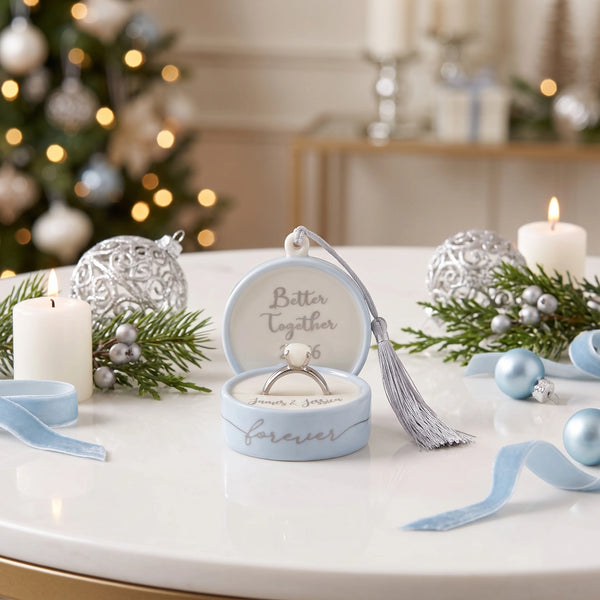 Lenox 2026 Together Forever Ring Box Ornament lifetime engraving