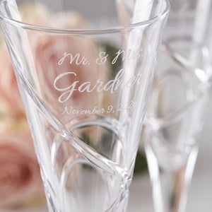 Lenox Adorn Wedding Bundle with Champagne Flutes & Cake Knife and Server Set lifetime engraving