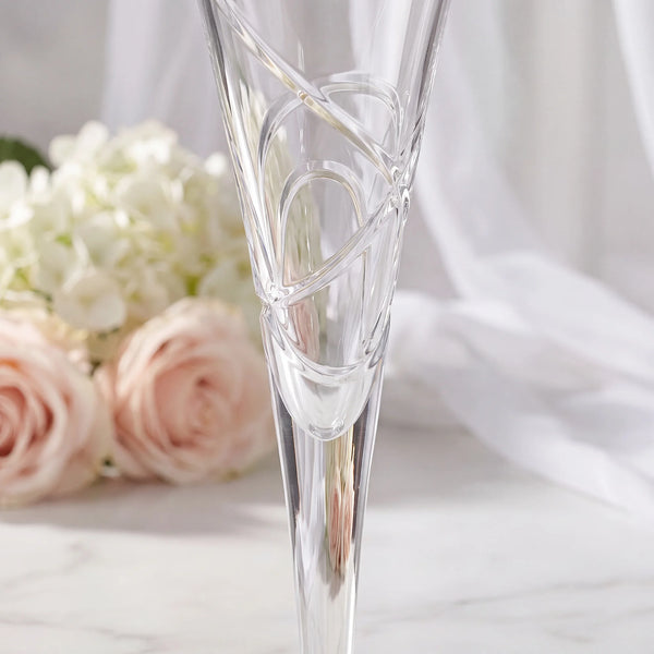 Lenox Adorn Wedding Bundle with Champagne Flutes & Cake Knife and Server Set lifetime engraving