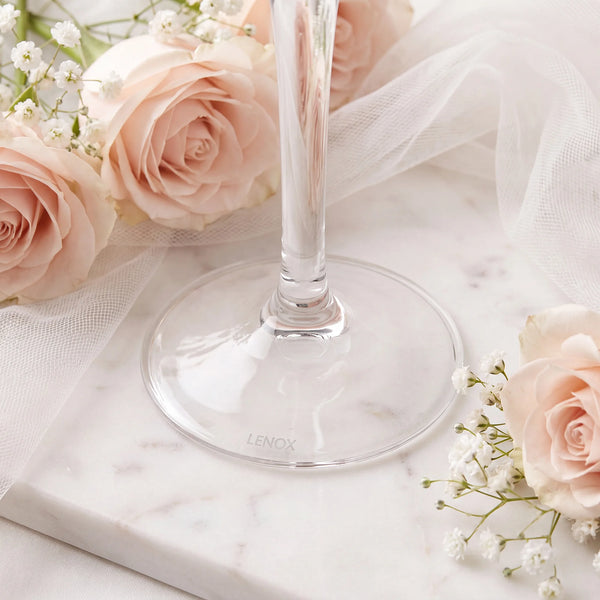 Lenox Adorn Wedding Bundle with Champagne Flutes & Cake Knife and Server Set lifetime engraving
