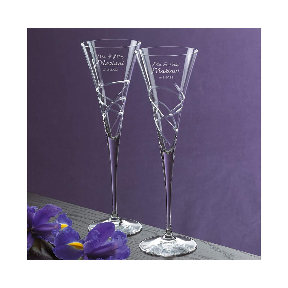 Lenox Bridal Adorn Wedding Champagne Flutes, Set of 2 lifetime engraving