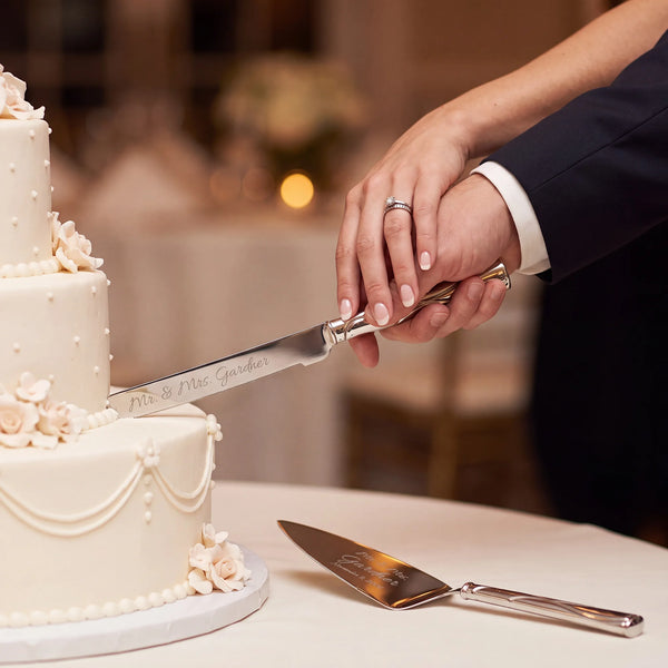Lenox Adorn Wedding Cake Knife and Server Set lifetime engraving