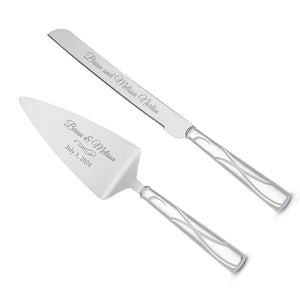 Lenox Bridal Adorn Silver Wedding Cake Knife and Server Set lifetime engraving