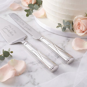 Lenox Adorn Wedding Cake Knife and Server Set lifetime engraving