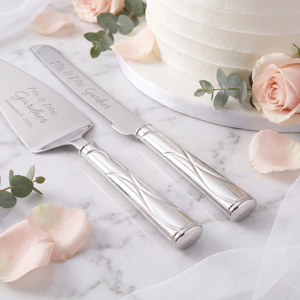 Lenox Adorn Wedding Cake Knife and Server Set lifetime engraving