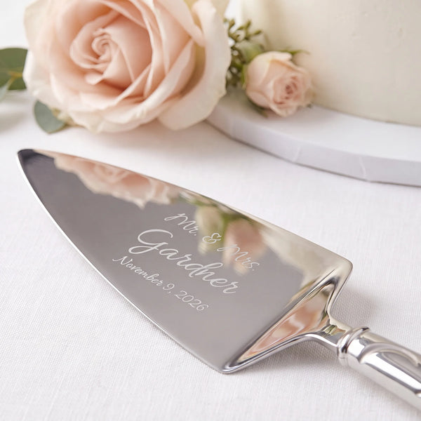 Lenox Adorn Wedding Cake Knife and Server Set lifetime engraving