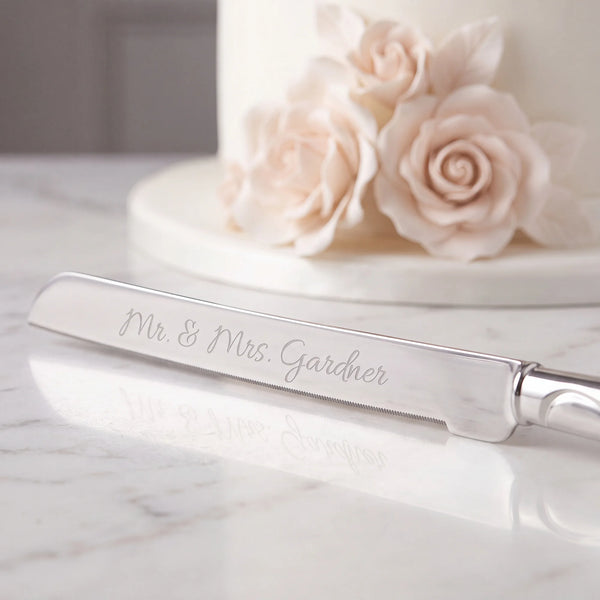 Lenox Adorn Wedding Cake Knife and Server Set lifetime engraving