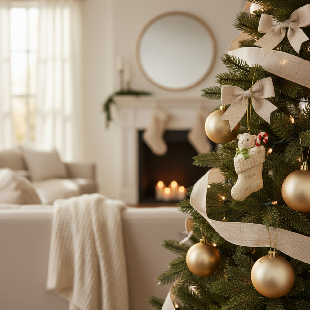 Lenox Christmas Stocking Ornament lifetime engraving