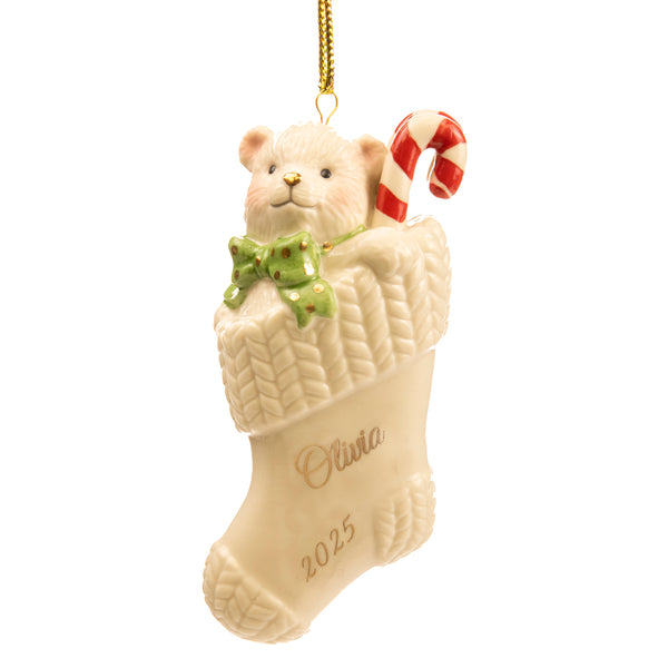 Lenox Christmas Stocking Ornament lifetime engraving