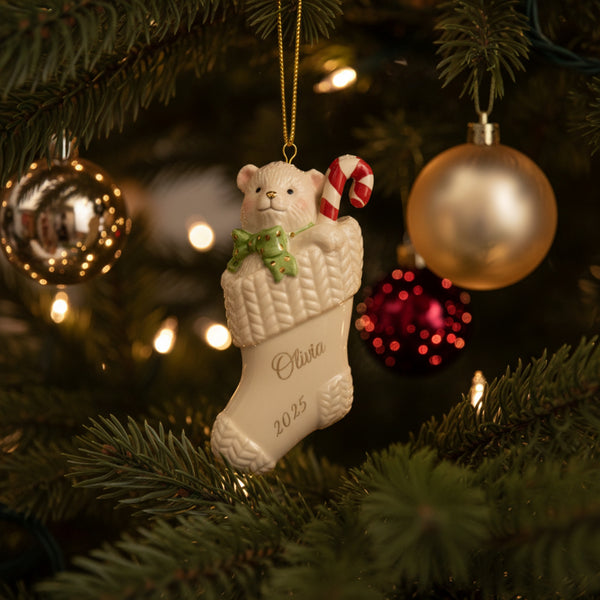 Lenox Christmas Stocking Ornament lifetime engraving