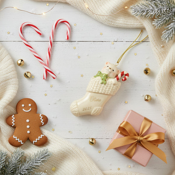 Lenox Christmas Stocking Ornament lifetime engraving