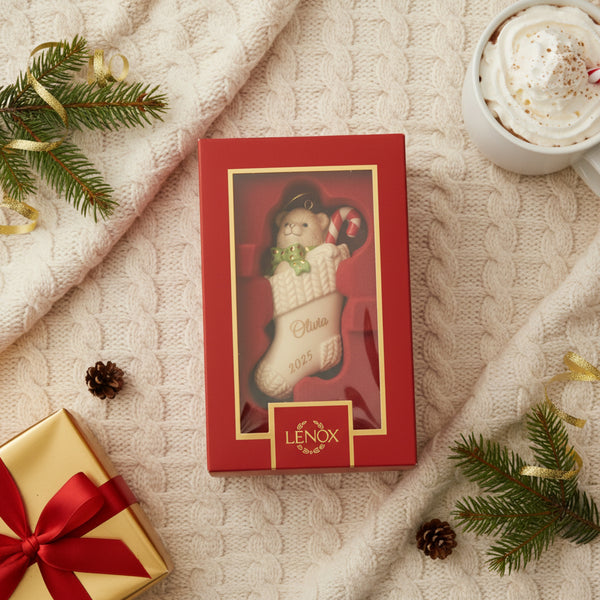 Lenox Christmas Stocking Ornament lifetime engraving