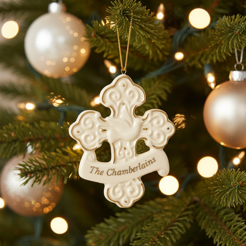 Lenox My Family Cross Ornament lifetime engraving