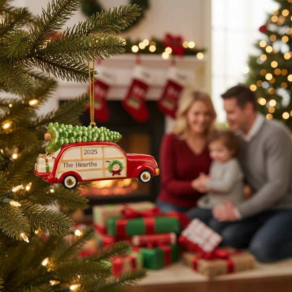 Lenox My Family Wagon Ornament lifetime engraving