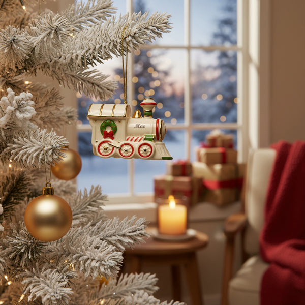 Lenox My Holiday Train Ornament lifetime engraving