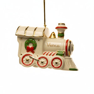 Lenox My Holiday Train Ornament lifetime engraving