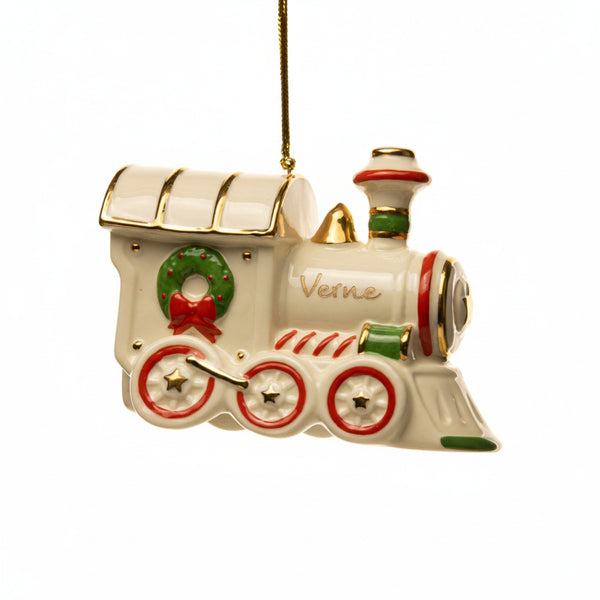 Lenox My Holiday Train Ornament lifetime engraving
