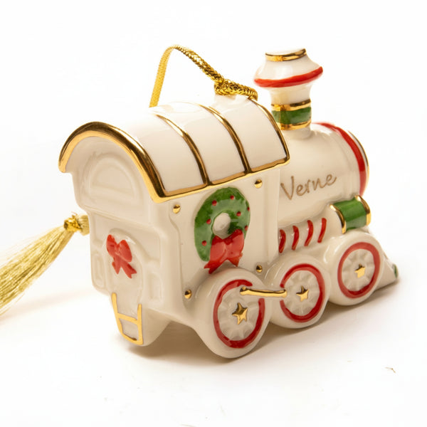 Lenox My Holiday Train Ornament lifetime engraving