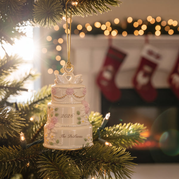 Lenox Our 1st Christmas Together Cake Ornament lifetime engraving