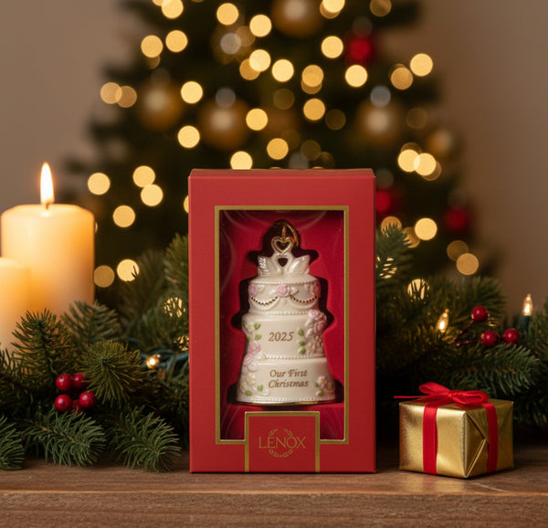 Lenox Our 1st Christmas Together Cake Ornament lifetime engraving