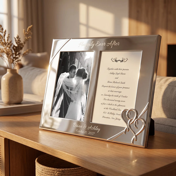 Lenox True Love Double 5x7 Wedding Invitation Picture Frame lifetime engraving