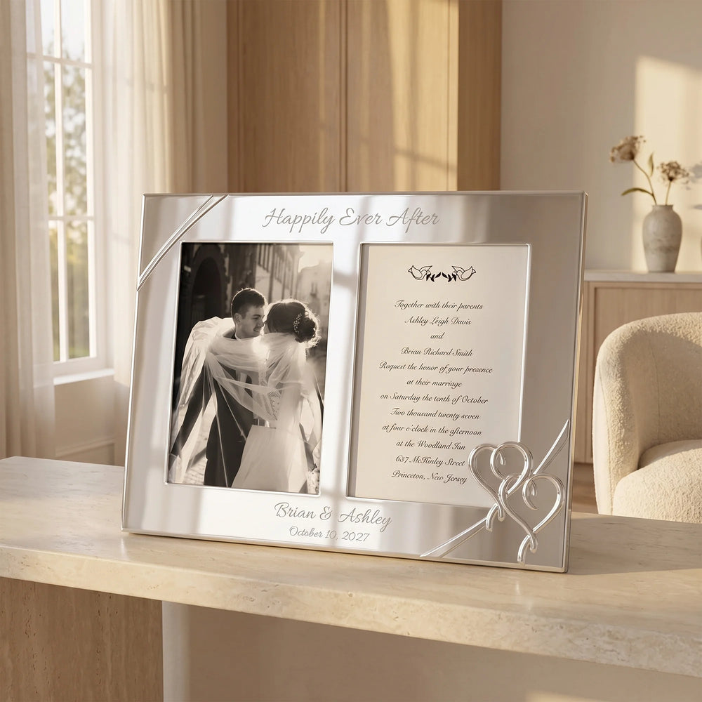Lenox True Love Double 5x7 Wedding Invitation Picture Frame lifetime engraving