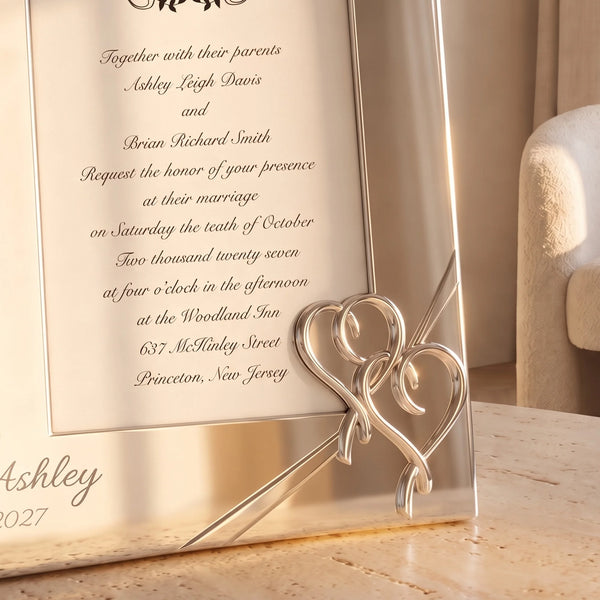 Lenox True Love Double 5x7 Wedding Invitation Picture Frame lifetime engraving
