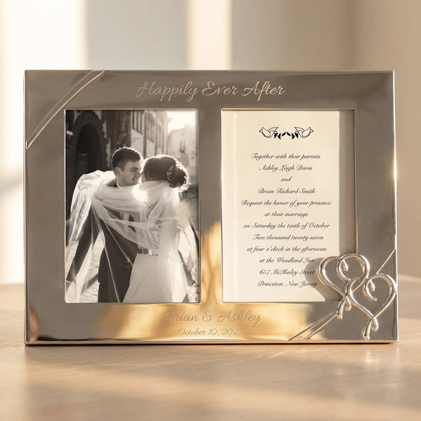 Lenox True Love Double 5x7 Wedding Invitation Picture Frame lifetime engraving