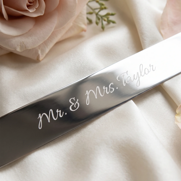 Lenox True Love Wedding Bundle with Champagne Flutes & Cake Knife and Server Set lifetime engraving