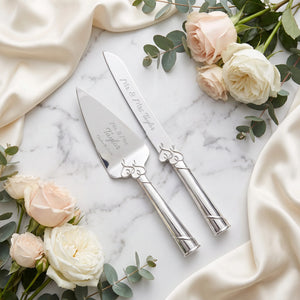 Lenox True Love Wedding Cake Knife and Server Set lifetime engraving
