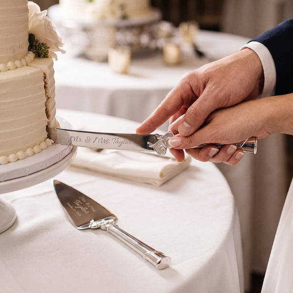 Lenox True Love Wedding Cake Knife and Server Set lifetime engraving