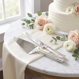 Lenox True Love Wedding Cake Knife and Server Set lifetime engraving