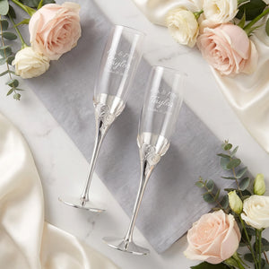 Lenox True Love Wedding Champagne Flutes, 6oz, Set of 2 lifetime engraving