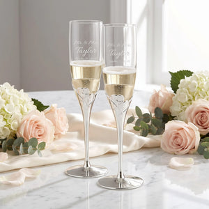 Lenox True Love Wedding Champagne Flutes, 6oz, Set of 2 lifetime engraving