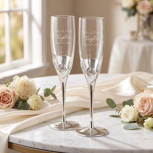 Lenox True Love Wedding Champagne Flutes, 6oz, Set of 2 lifetime engraving