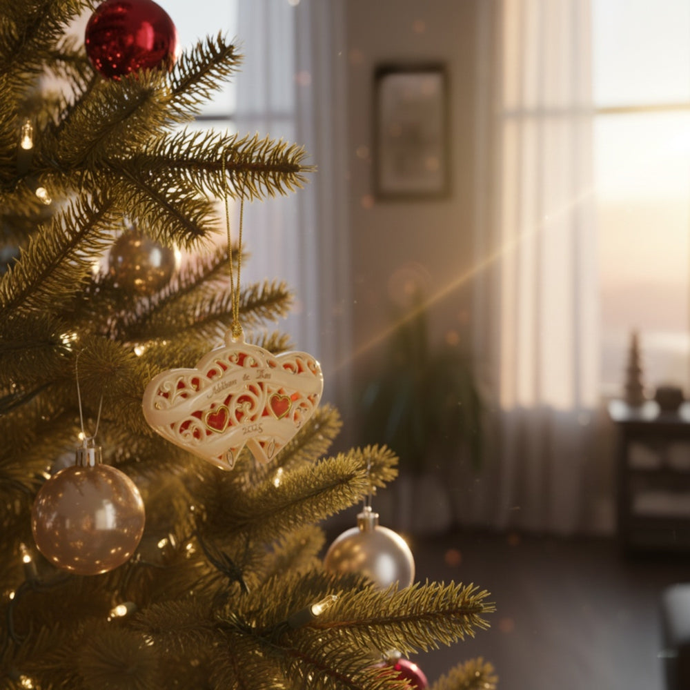 Lenox Two Hearts One Love Ornament lifetime engraving